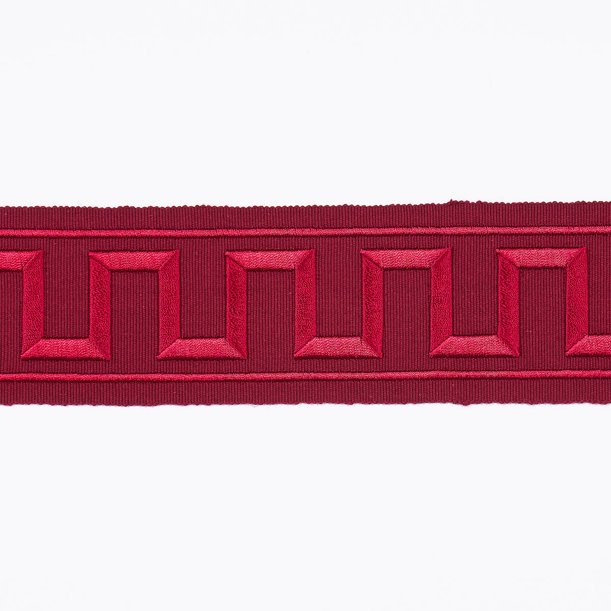GREEK KEY EMBROIDERED TAPE BURGUNDY