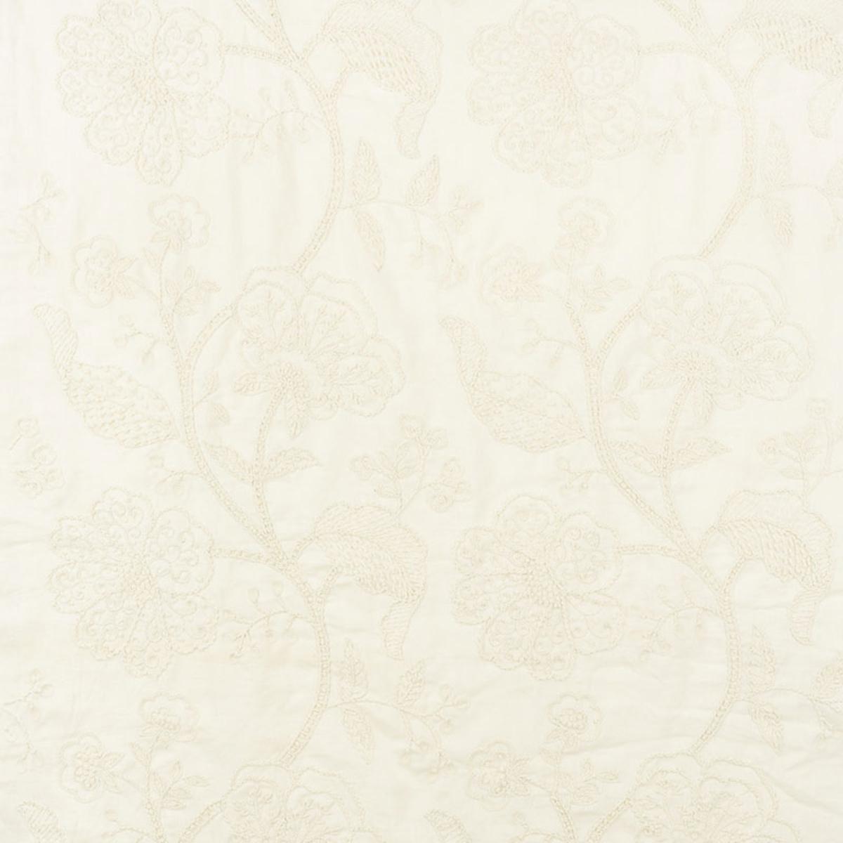 SCHUMACHER FULL BLOOM EMBROIDERY CREAM FABRIC | Atlanta Fabrics