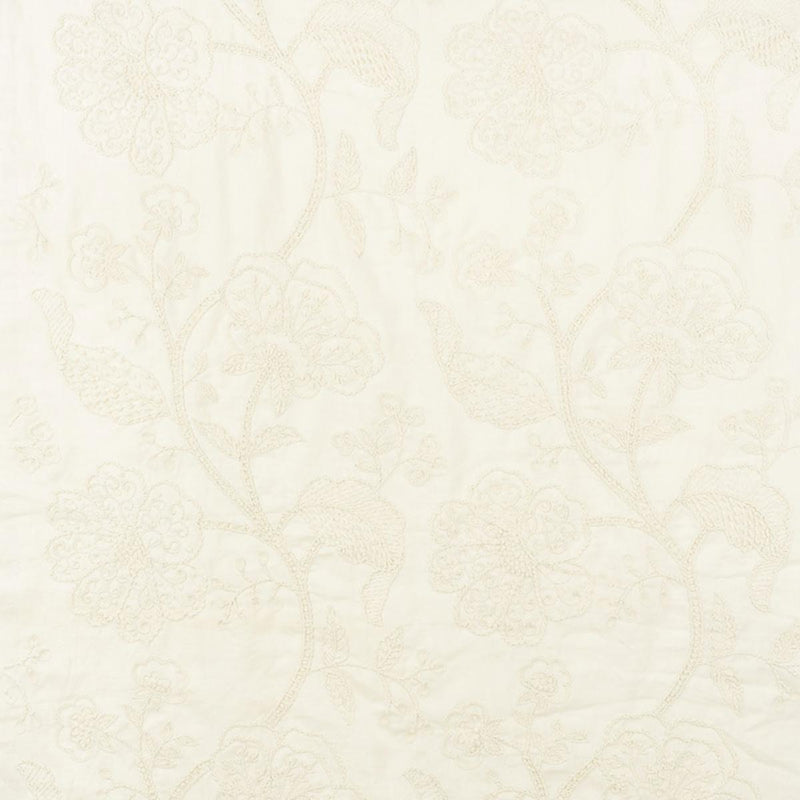 SCHUMACHER FULL BLOOM EMBROIDERY CREAM FABRIC | Atlanta Fabrics