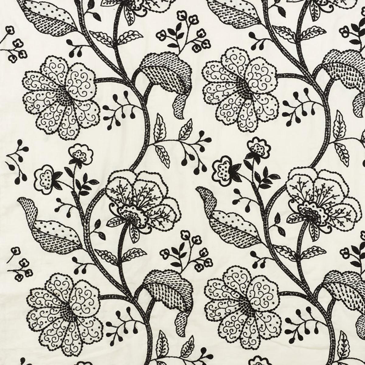 SCHUMACHER FULL BLOOM EMBROIDERY INK FABRIC | Atlanta Fabrics