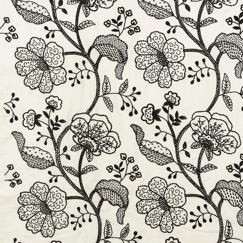 SCHUMACHER FULL BLOOM EMBROIDERY INK FABRIC | Atlanta Fabrics
