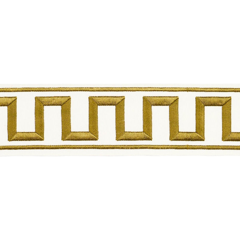 Schumacher GREEK KEY EMBROIDERED TAPE GOLD Trim | Atlanta Fabrics