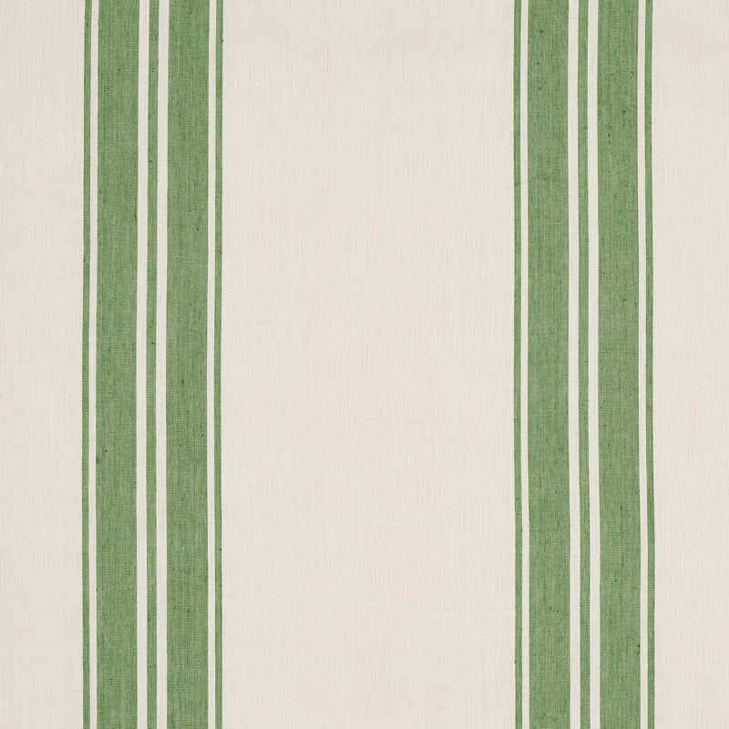 SCHUMACHER BRENTWOOD STRIPE LEAF GREEN FABRIC | Atlanta Fabrics