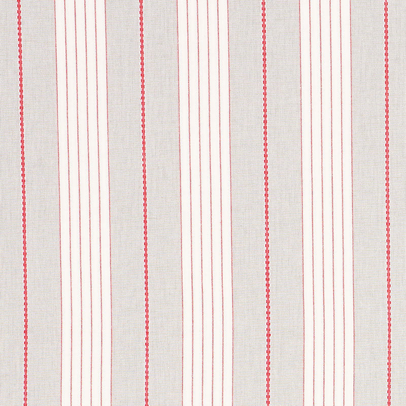 Schumacher AUDREY STRIPE GREY & RED Fabric | Atlanta Fabrics