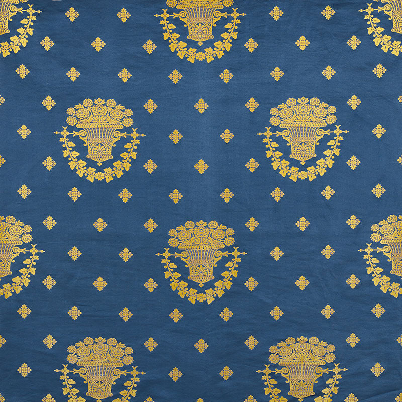 Schumacher BLUE ROOM LAMPAS BLUE Fabric | Atlanta Fabrics