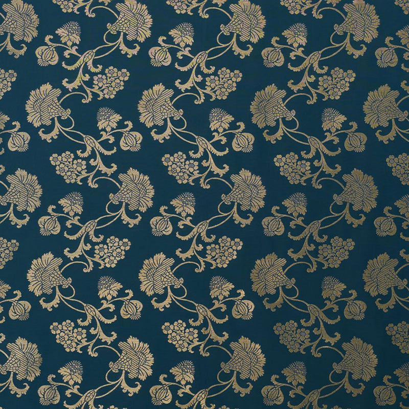 SCHUMACHER MARGAUX PEACOCK SHIMMER FABRIC | Atlanta Fabrics