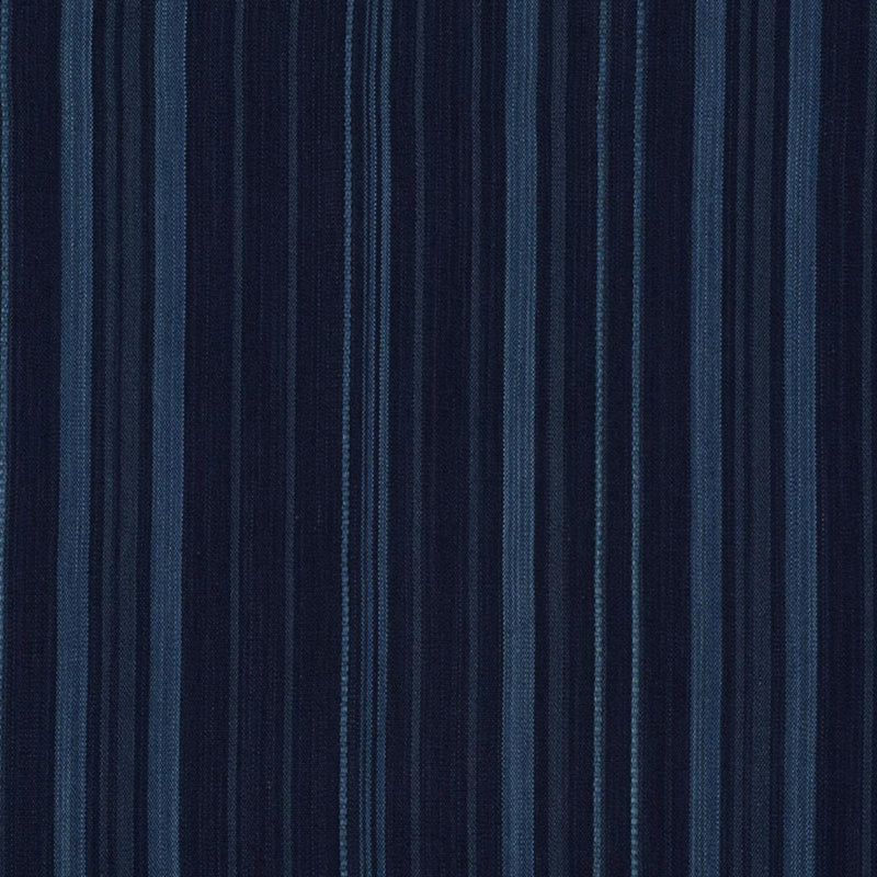 SCHUMACHER CAJAMARCA STRIPE INDIGO FABRIC | Atlanta Fabrics