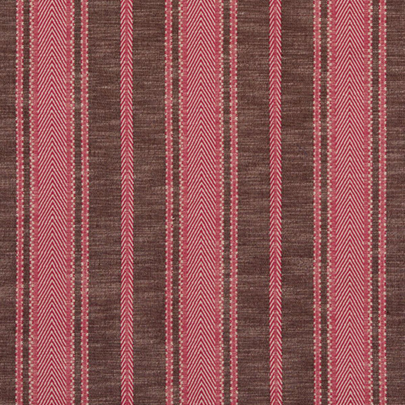 SCHUMACHER ZINA STRIPE BERRY FABRIC | Atlanta Fabrics