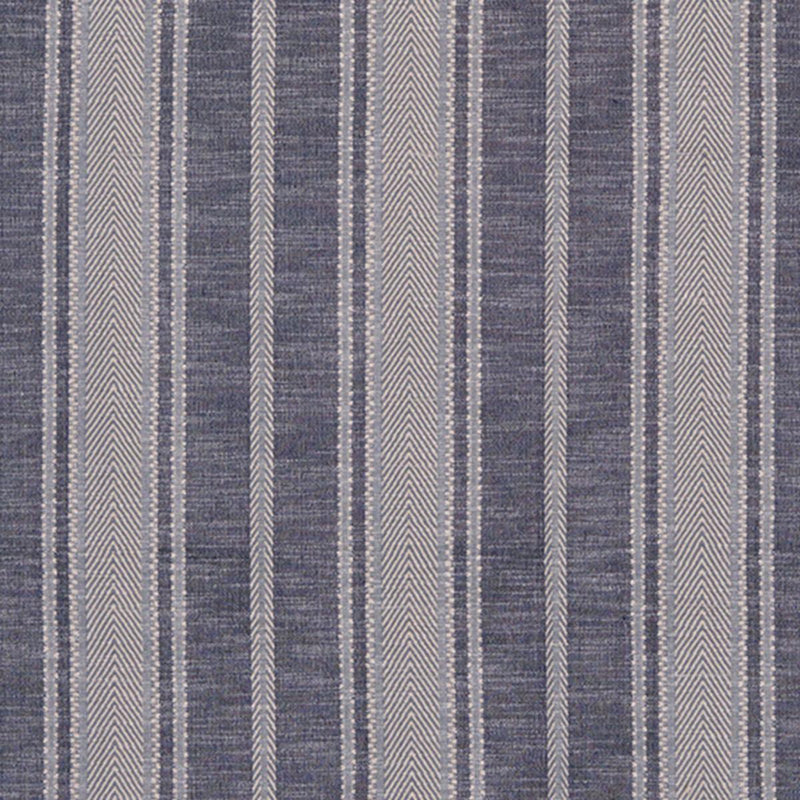 SCHUMACHER ZINA STRIPE BLUE FABRIC | Atlanta Fabrics
