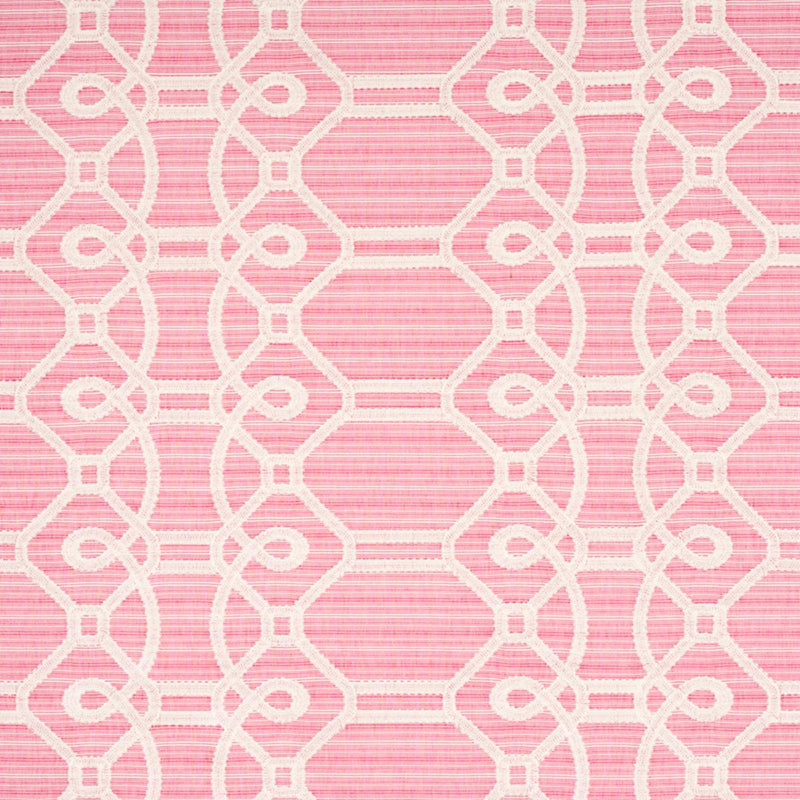SCHUMACHER ZIZ EMBROIDERY PINK FABRIC | Atlanta Fabrics