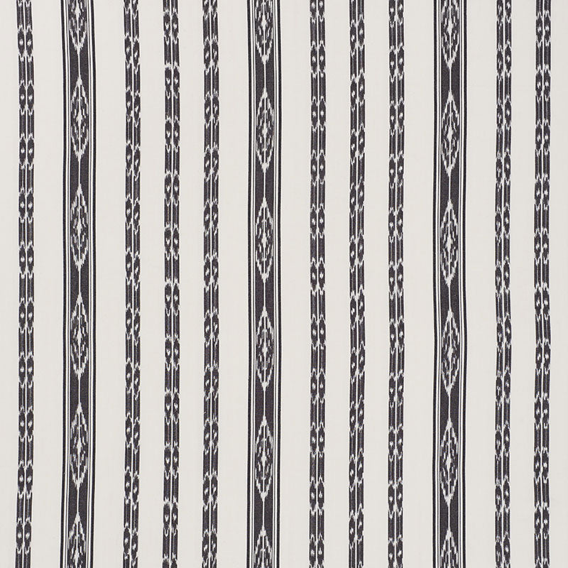 Schumacher MARIAM IKAT BLACK Fabric | Atlanta Fabrics