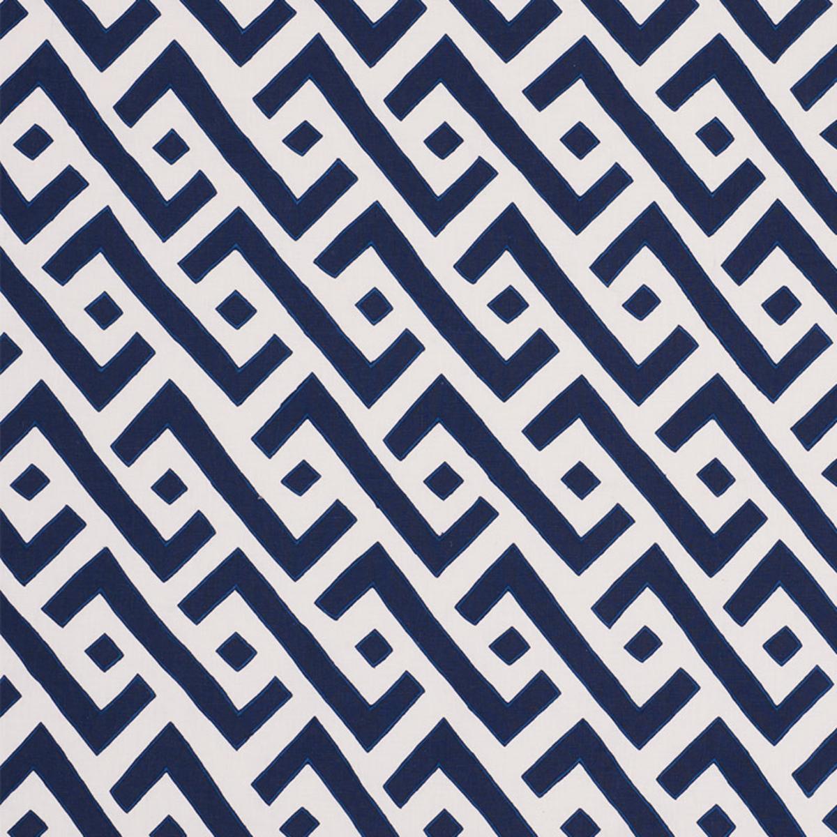 SCHUMACHER SAFARI APPLIQUE BLUE FABRIC | Atlanta Fabrics