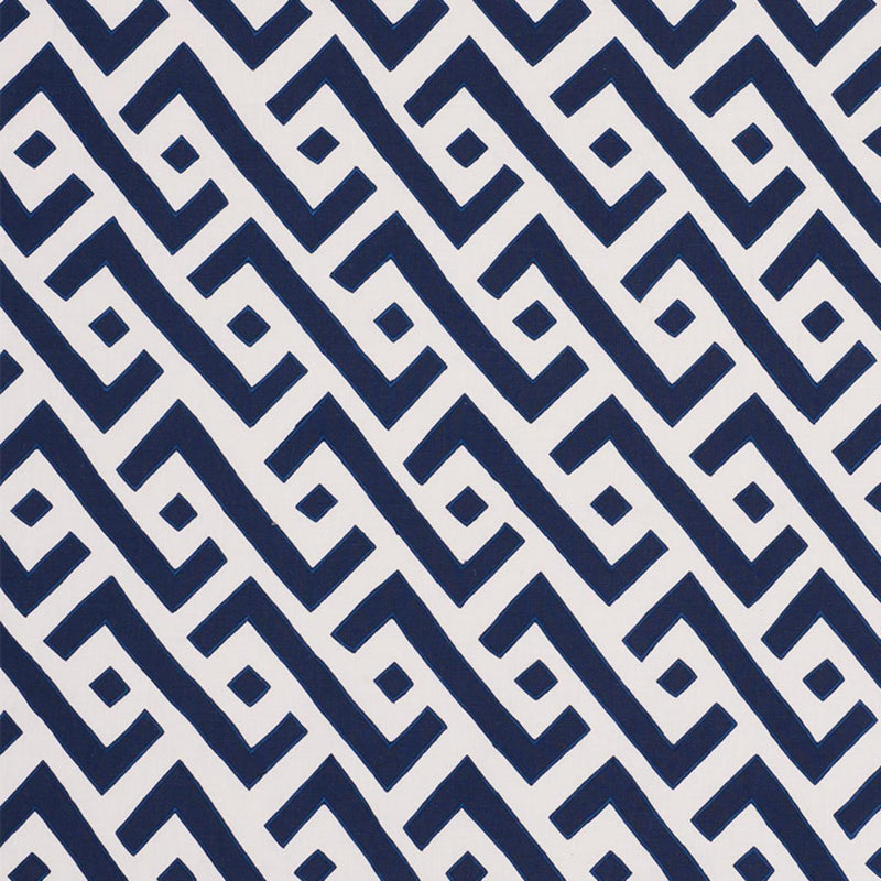SCHUMACHER SAFARI APPLIQUE BLUE FABRIC | Atlanta Fabrics