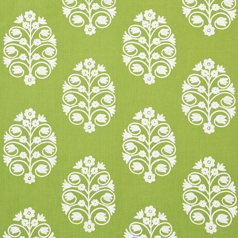 SCHUMACHER TALITHA EMBROIDERY LEAF FABRIC | Atlanta Fabrics