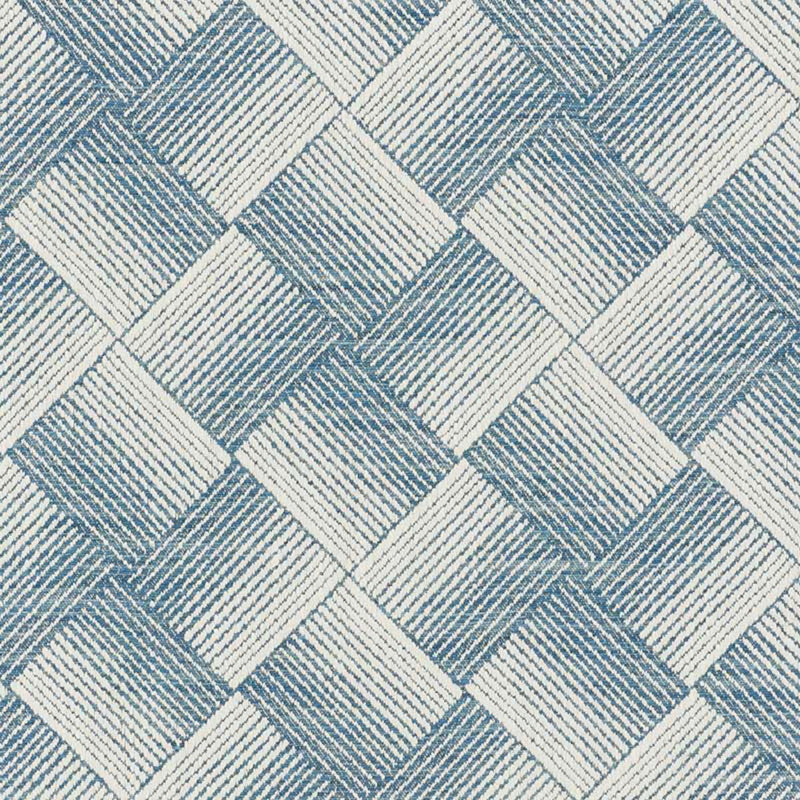 SCHUMACHER ASHBERG BLUE FABRIC | Atlanta Fabrics