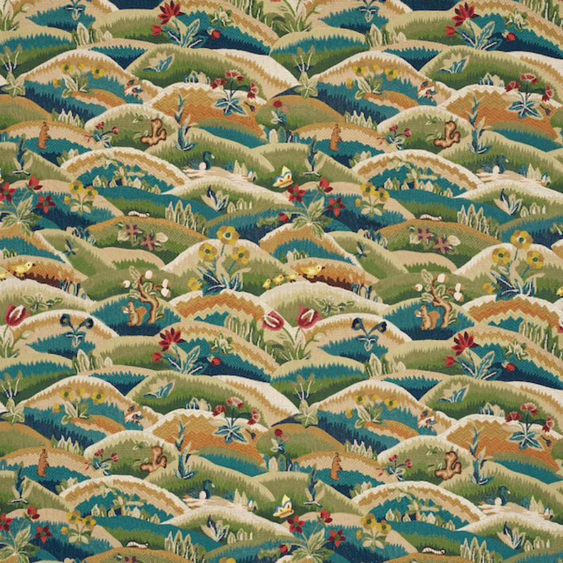 SCHUMACHER GERRY EMBROIDERY DOCUMENT FABRIC | Atlanta Fabrics