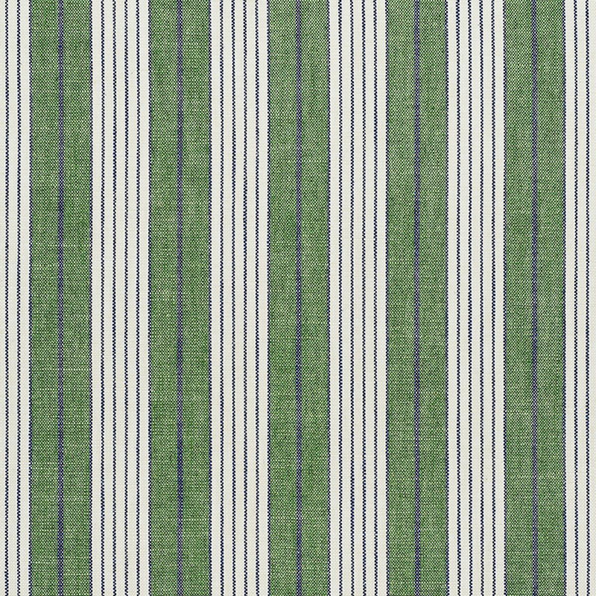 SCHUMACHER HORST STRIPE GREEN FABRIC | Atlanta Fabrics