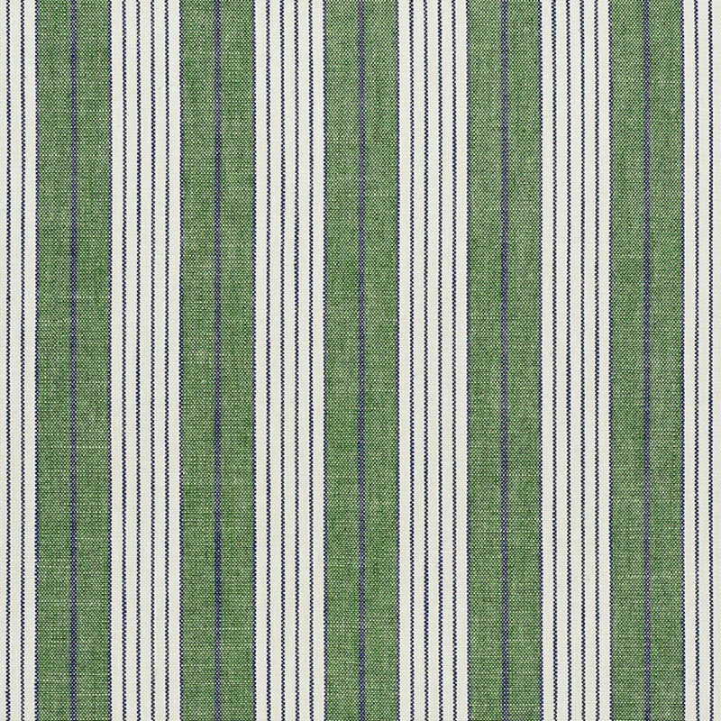 SCHUMACHER HORST STRIPE GREEN FABRIC | Atlanta Fabrics