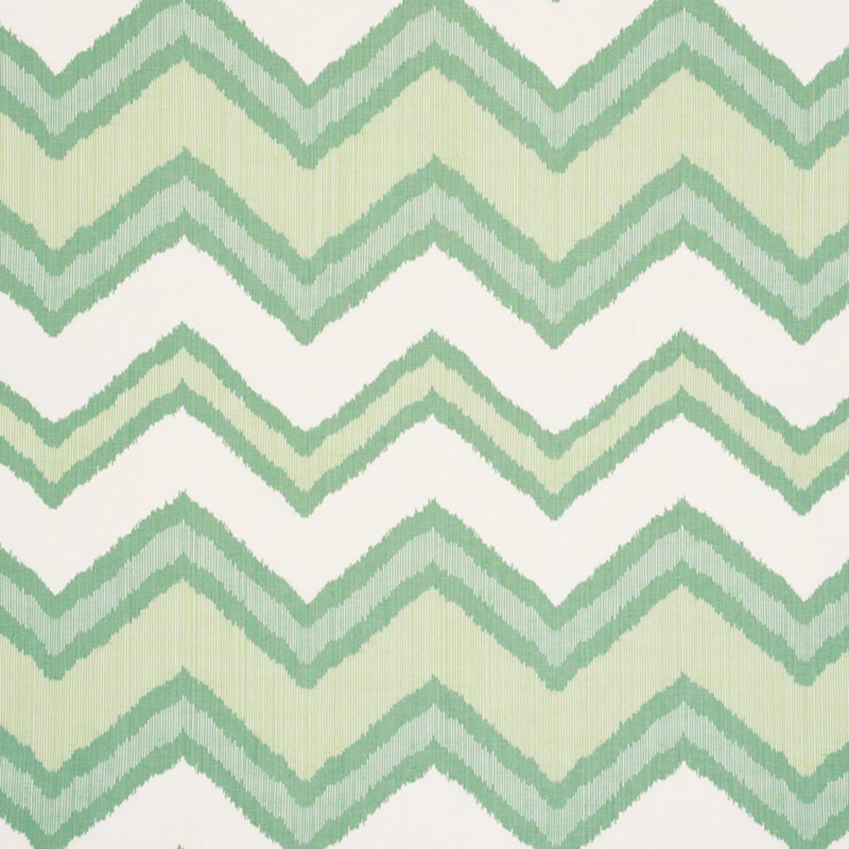 SCHUMACHER CHEVRON IKAT GREEN FABRIC | Atlanta Fabrics