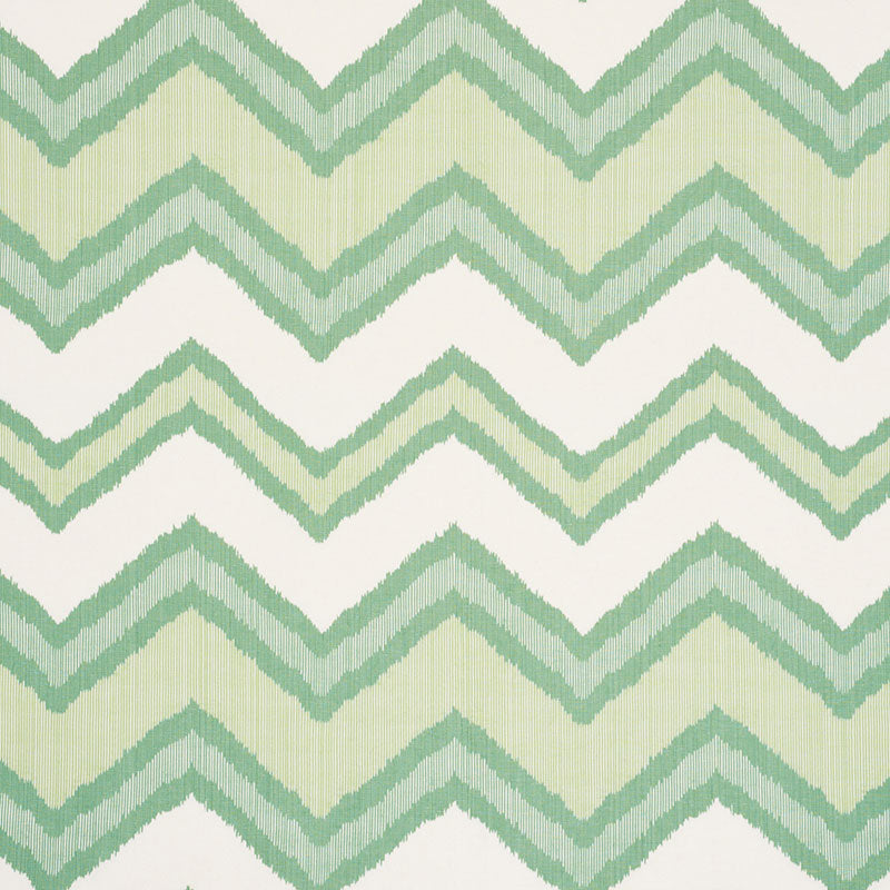 Schumacher CHEVRON IKAT GREEN Fabric | Atlanta Fabrics