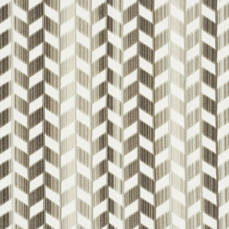SCHUMACHER CHEVRON STRIE VELVET STONE FABRIC | Atlanta Fabrics