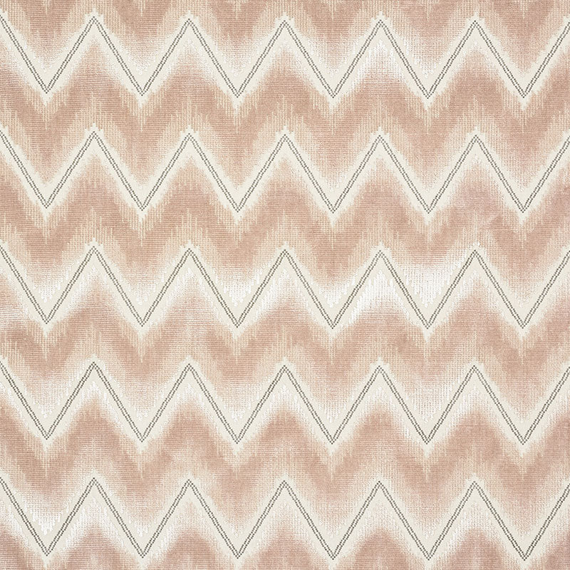 Schumacher CHEVRON VELVET BLUSH Fabric | Atlanta Fabrics