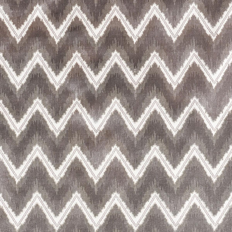 SCHUMACHER CHEVRON VELVET GREY FABRIC | Atlanta Fabrics