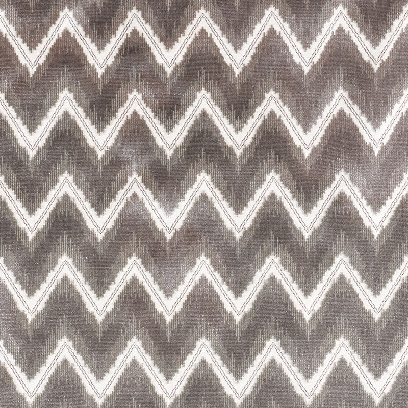Schumacher CHEVRON VELVET GREY Fabric | Atlanta Fabrics