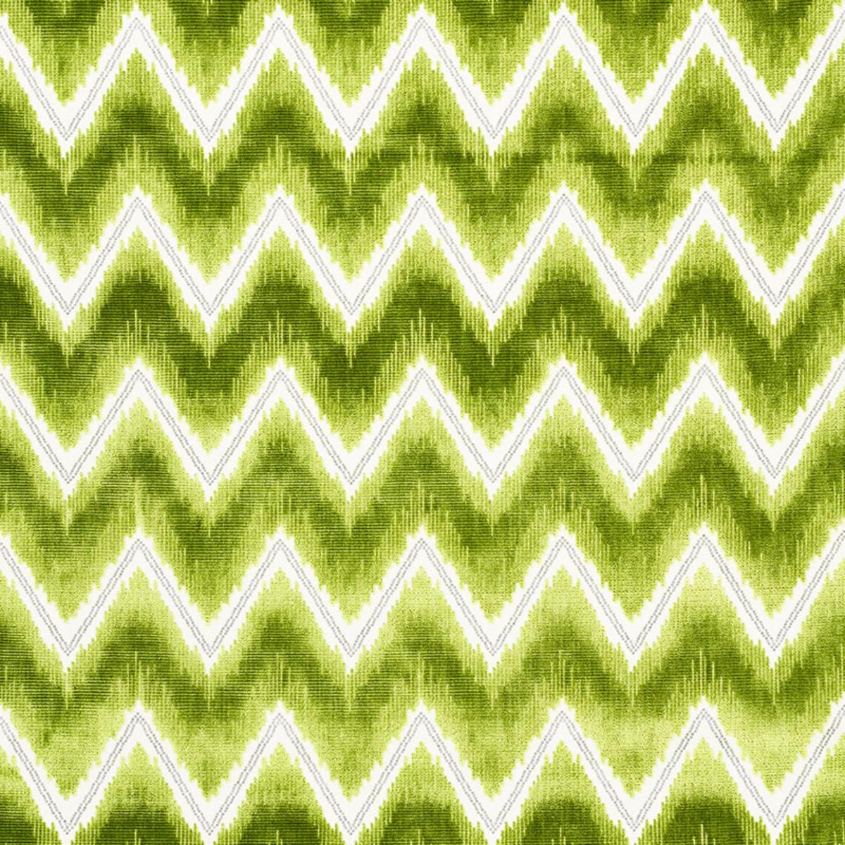 SCHUMACHER CHEVRON VELVET LEAF FABRIC | Atlanta Fabrics