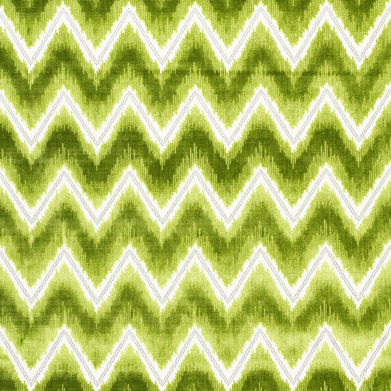 SCHUMACHER CHEVRON VELVET LEAF FABRIC | Atlanta Fabrics