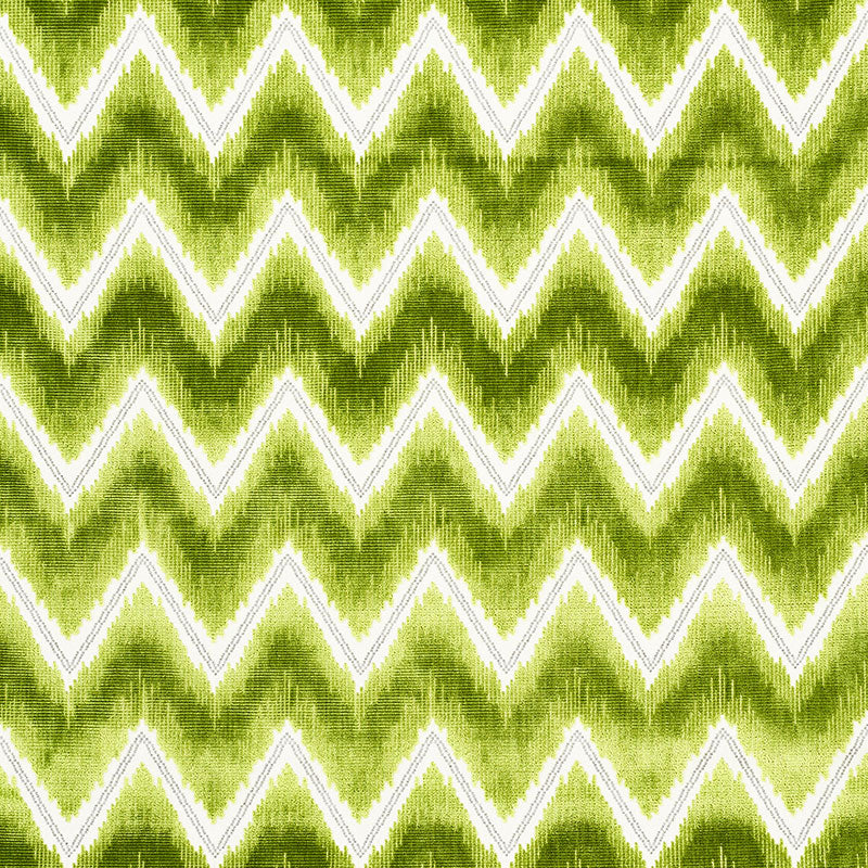 Schumacher CHEVRON VELVET LEAF Fabric | Atlanta Fabrics
