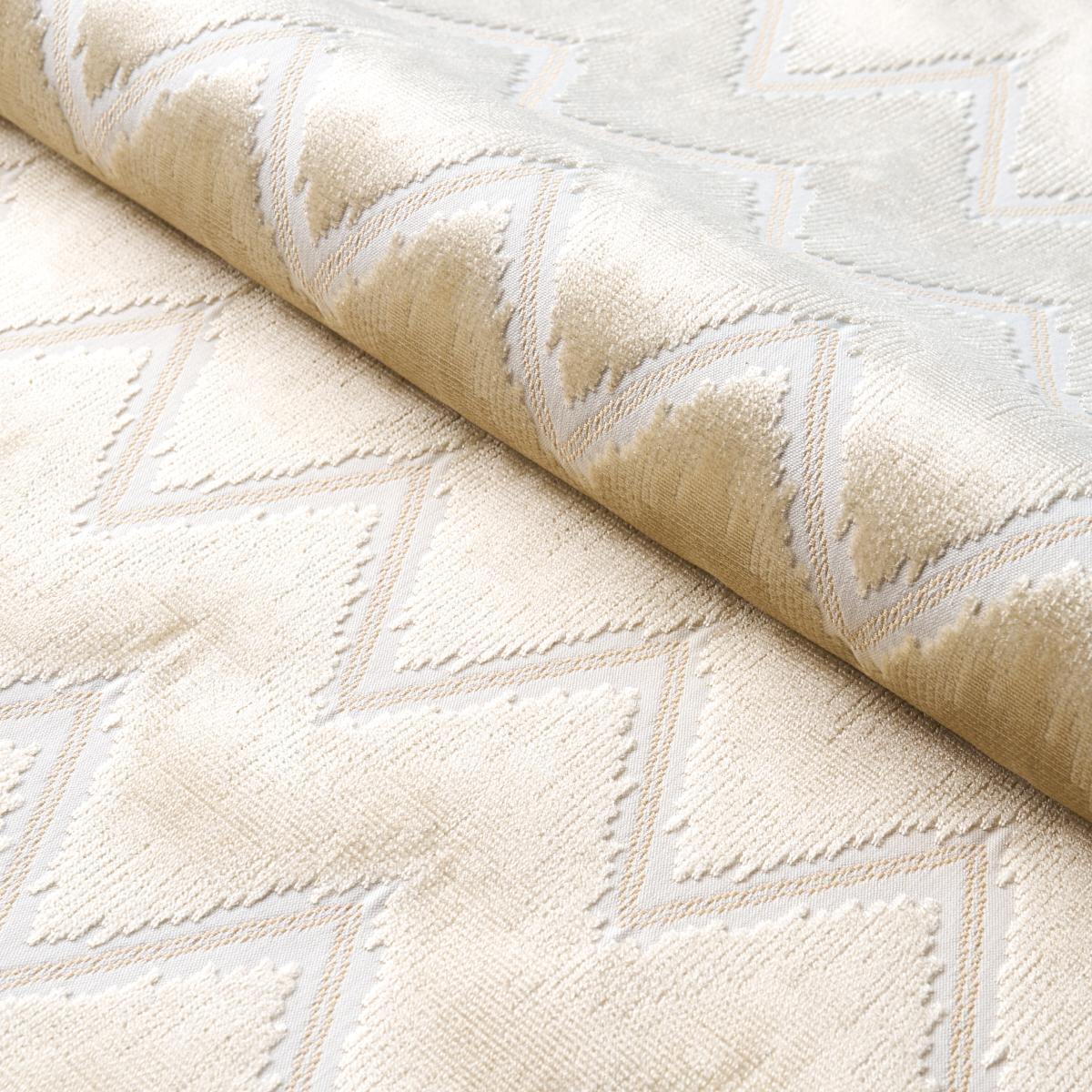 SCHUMACHER CHEVRON VELVET CHAMPAGNE FABRIC | Atlanta Fabrics