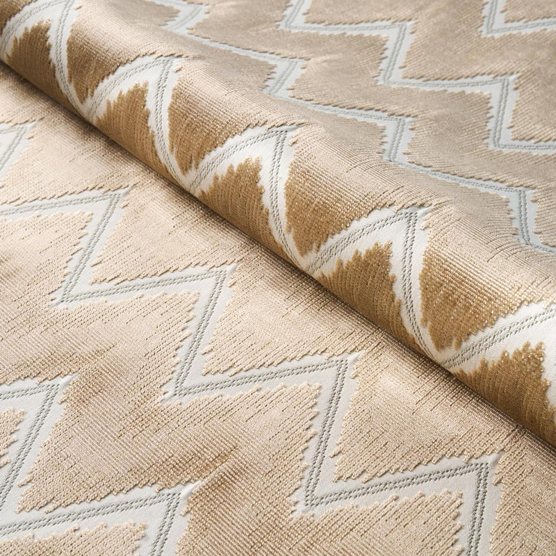 SCHUMACHER CHEVRON VELVET GOLD FABRIC | Atlanta Fabrics