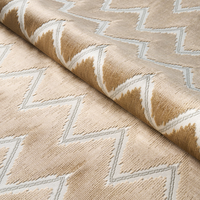Schumacher CHEVRON VELVET GOLD Fabric | Atlanta Fabrics