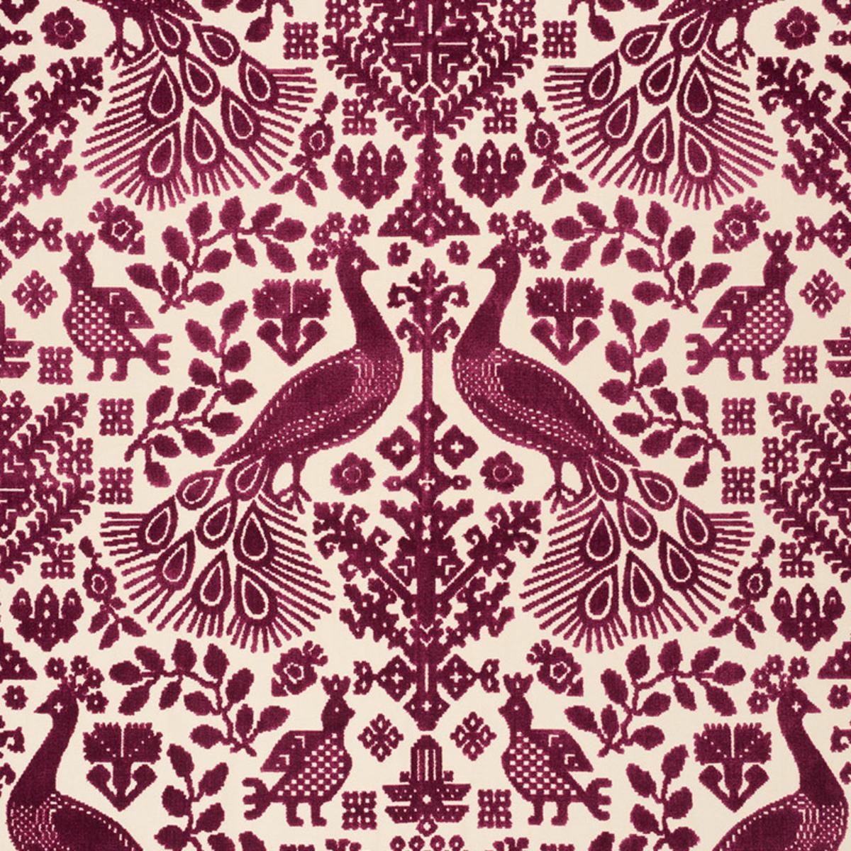 Schumacher PAVONE VELVET GARNET Fabric | Atlanta Fabrics