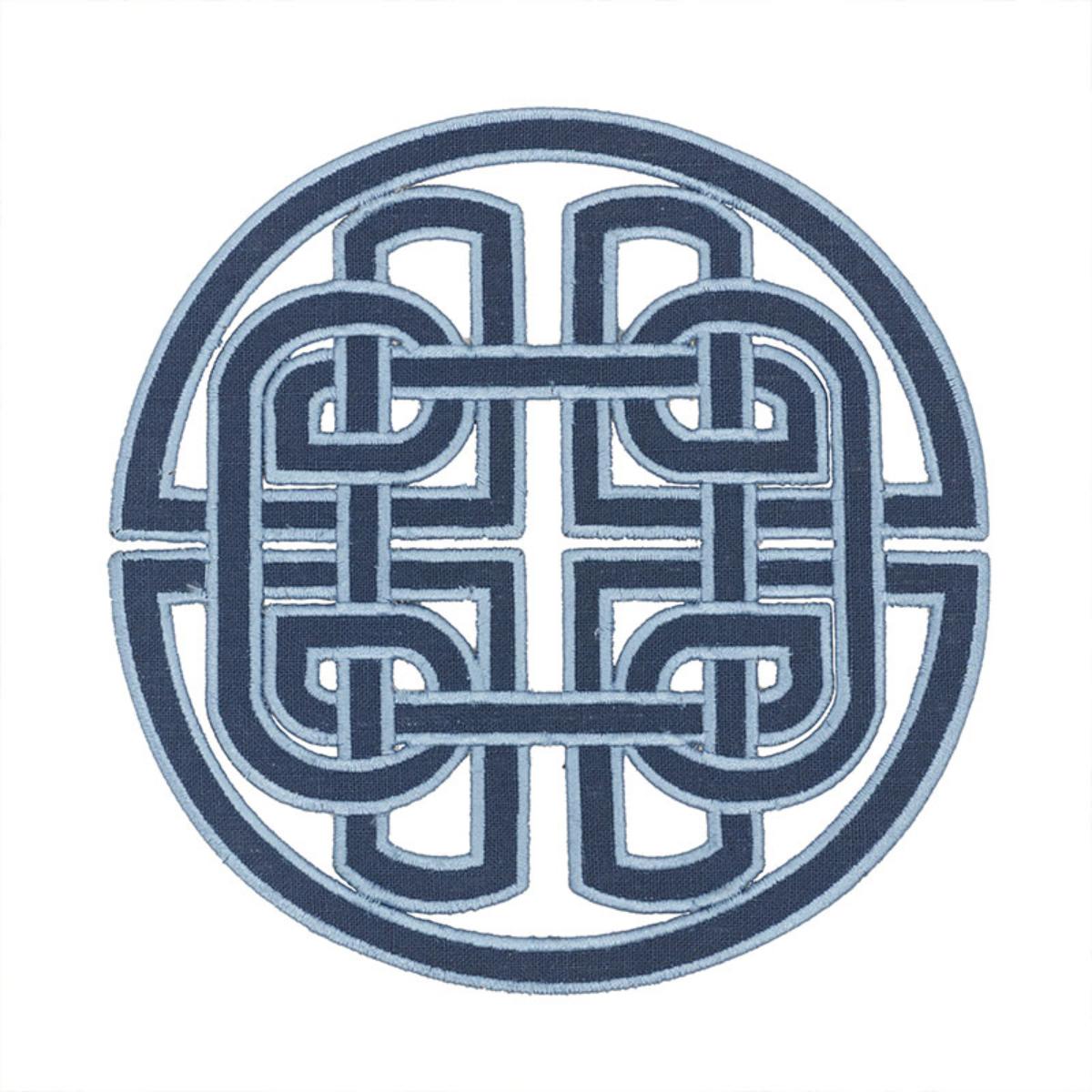 SCHUMACHER CHINOISERIE APPLIQUE BLUE TRIM | Atlanta Fabrics
