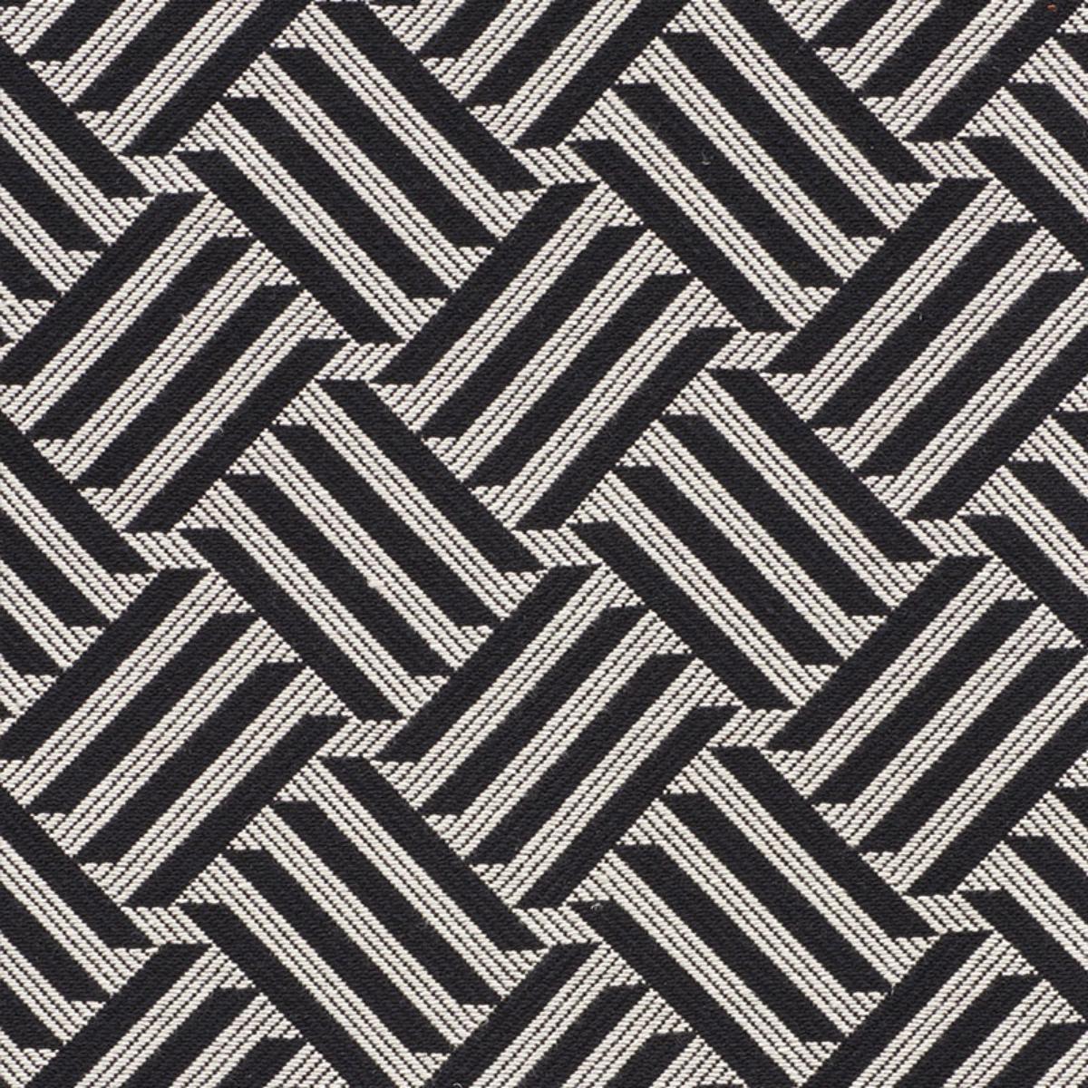 SCHUMACHER CROSS HATCH BLACK FABRIC | Atlanta Fabrics