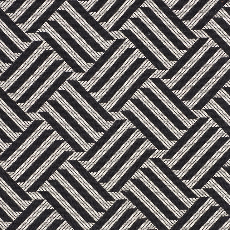 SCHUMACHER CROSS HATCH BLACK FABRIC | Atlanta Fabrics