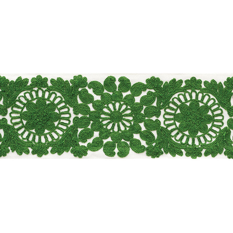 Schumacher JOELLE TAPE GREEN Trim | Atlanta Fabrics