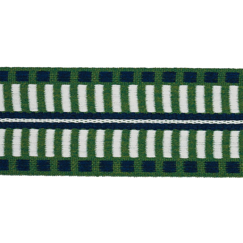 SCHUMACHER JACOBSEN TAPE INDOOR/OUTDOOR EMERALD TRIM | Atlanta Fabrics