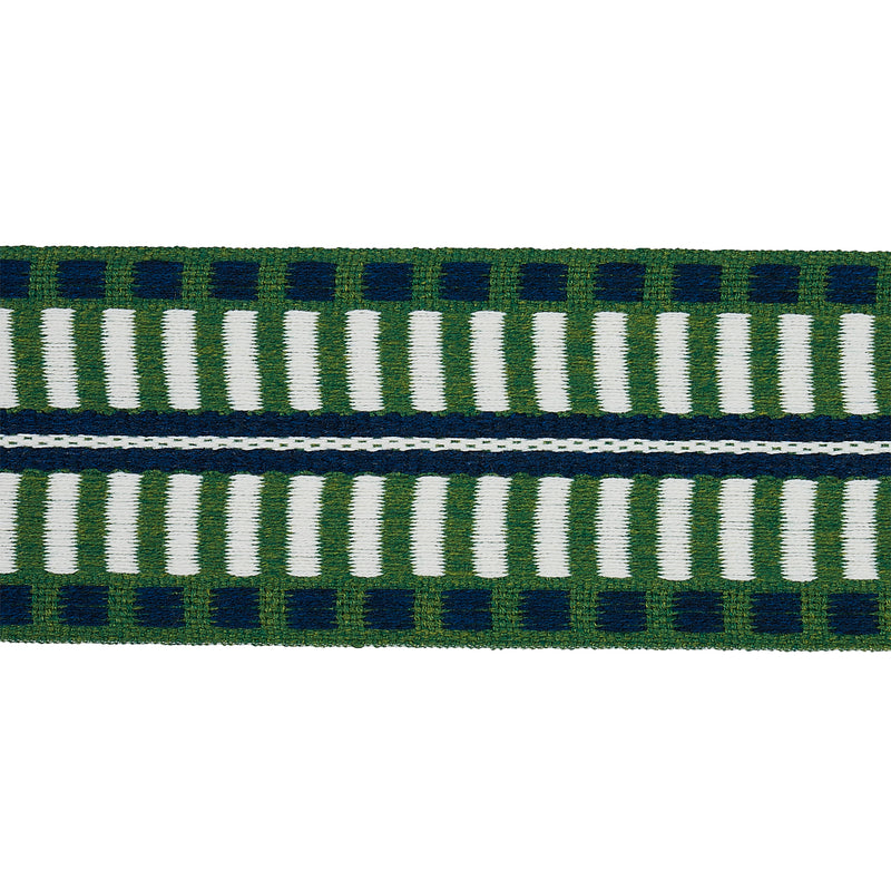 Schumacher JACOBSEN TAPE INDOOR/OUTDOOR EMERALD Trim | Atlanta Fabrics