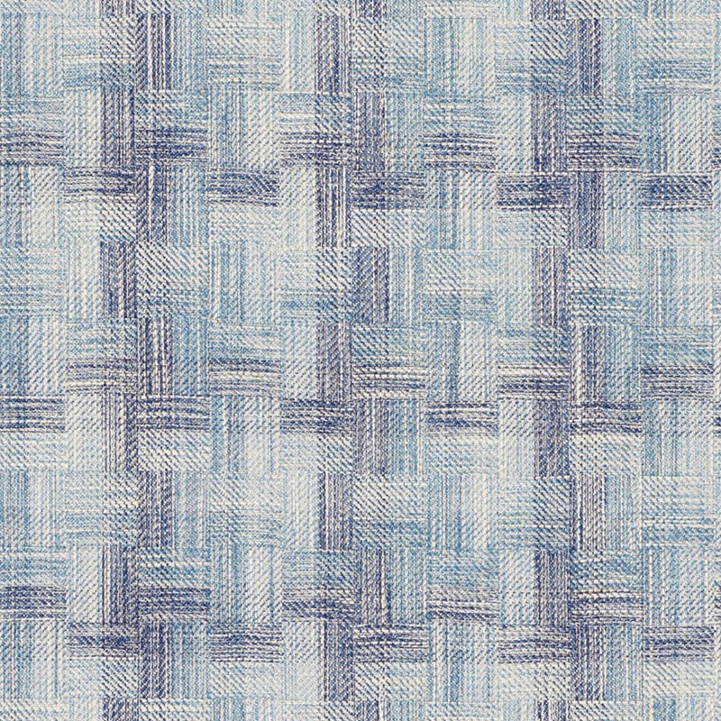 SCHUMACHER BORO PLAID INDIGO FABRIC | Atlanta Fabrics