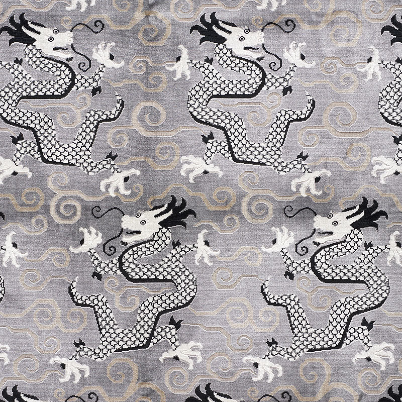 Schumacher BIXI VELVET SILVER Fabric | Atlanta Fabrics
