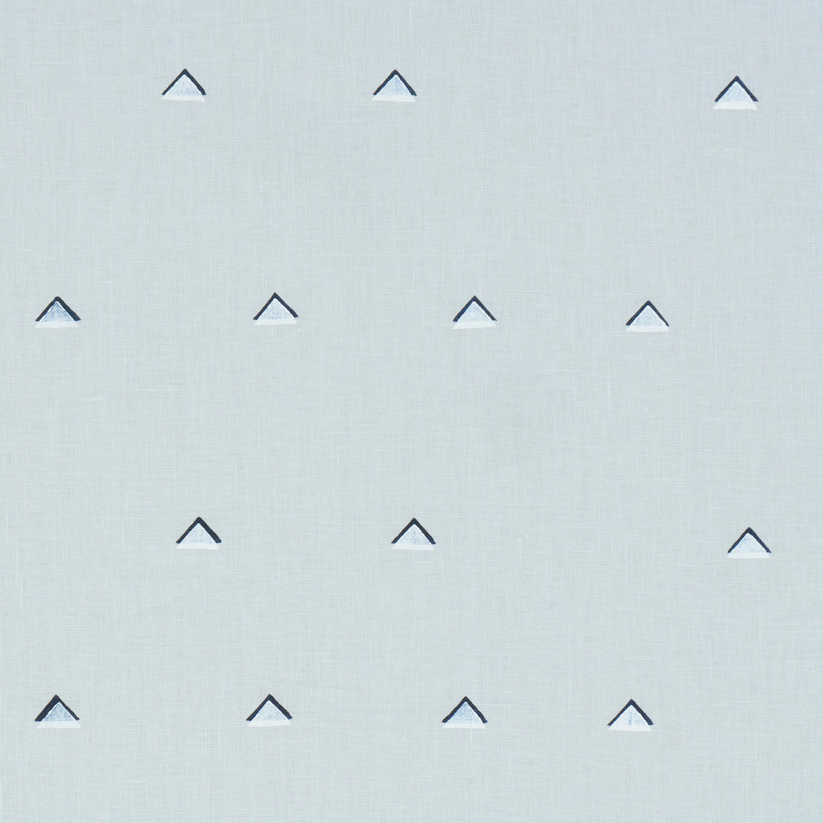 Schumacher OVERLAPPING TRIANGLES NAVY AND WHITE ON SKY Fabric | Atlanta Fabrics