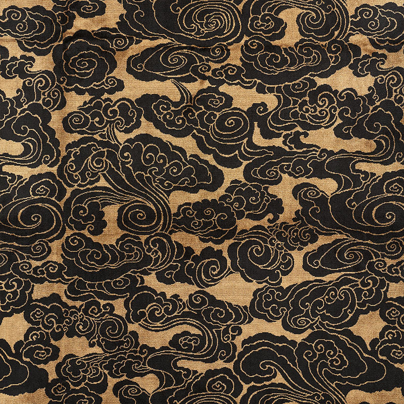 Schumacher SOZAN VELVET GOLD & ONYX Fabric | Atlanta Fabrics