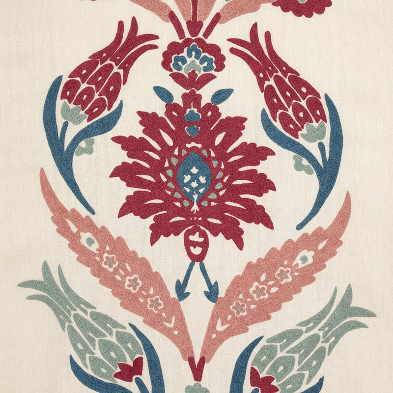 SCHUMACHER ANAGADA EMBROIDERY DUSTY ROSE FABRIC | Atlanta Fabrics