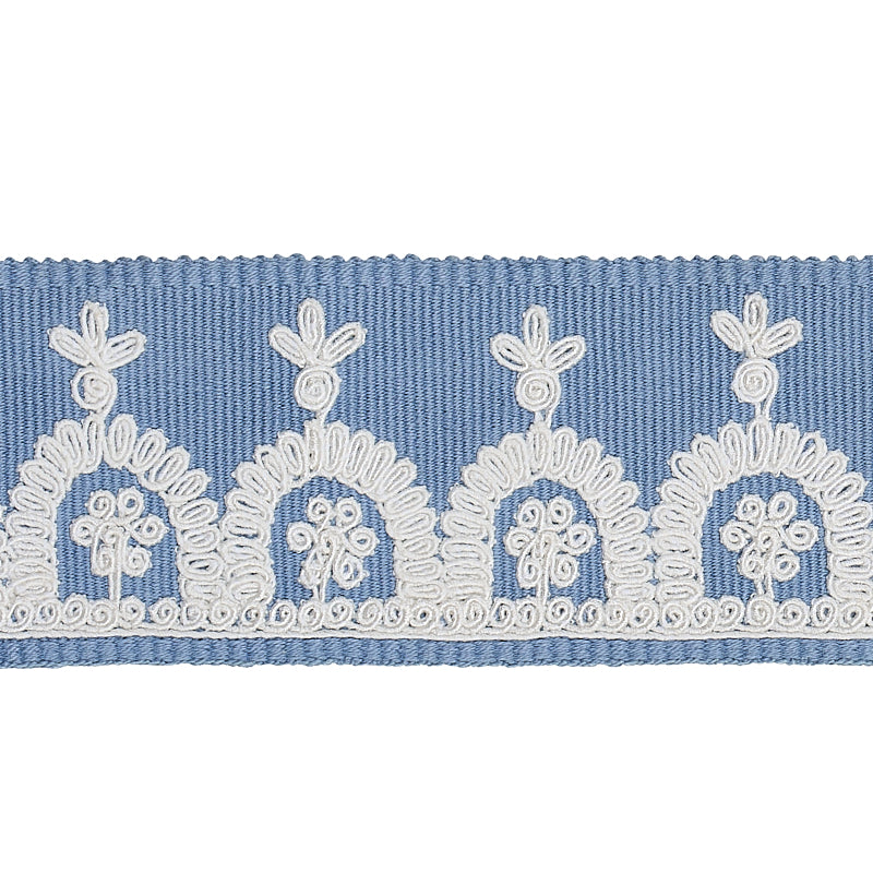 Schumacher NOELIA EMBROIDERED TAPE CHAMBRAY Trim | Atlanta Fabrics