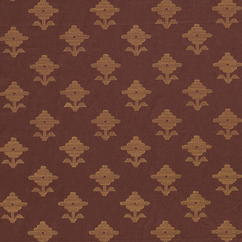 Schumacher RUBIA EMBROIDERY UMBER Fabric | Atlanta Fabrics