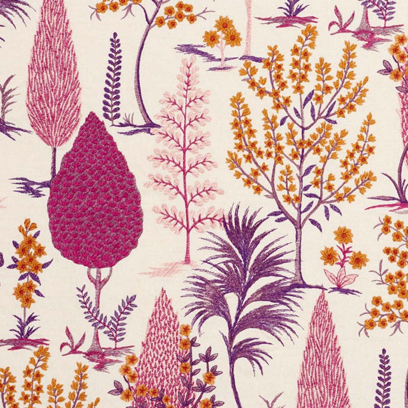 SCHUMACHER PANDORA EMBROIDERY AUBERGINE FABRIC | Atlanta Fabrics