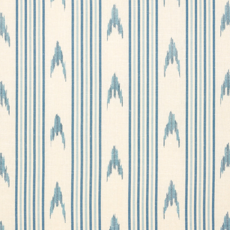 Schumacher SANTA BARBARA IKAT CHINA BLUE Fabric | Atlanta Fabrics